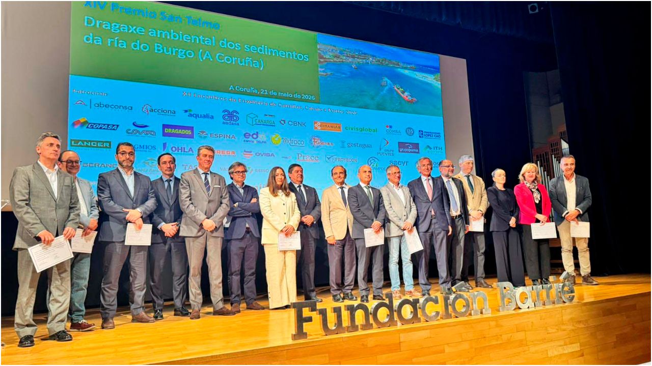 El Colegio de Ingenieros de Caminos de Galicia entrega el Premio San Telmo al dragado ambiental de la ría de O Burgo