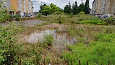 Solar abandonado de Torrejard�n, en Ventanielles, donde los vecinos reclaman al ayuntamiento que aporte un nuevo proyecto