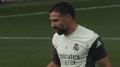 Dani Carvajal, que era baja ante el Celta por lesin, en un partido contra el Real Madrid.