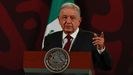El presidente mexicano, Andr�s Manuel L�pez Obrador, el mi�rcoles durante su rueda de prensa matutina.