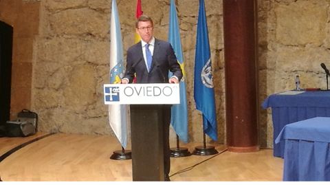 Feij�o durante su discurso en el Auditorio de Oviedo.