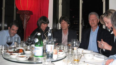 Bill Clinton, Mick Jagger y Ghislaine Maxwell