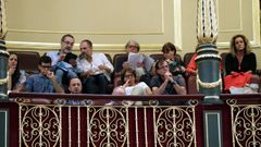 Miembros de los consejos informativos de RTVE, en la tribunal del Congreso