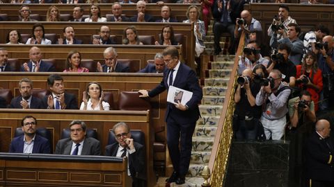 N��ez Feijoo se dirige al atril este martes en el Congreso