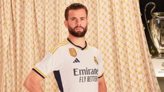 La nueva camiseta del Real Madrid.Nacho con la nueva camiseta del Real Madrid