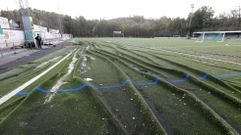 La crecida del Verdugo dej� con este aspecto del campo de f�tbol de Chan da Barcia, en Ponte Caldelas