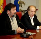 Francisco Caama�o y Garc�a Li�ares, anteayer en el sal�n de plenos.