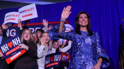 Nikki Haley durante la valoraci�n de los resultados en Nuevo Hampshire