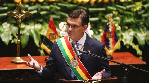 El presidente de Bolivia, Rodrigo Paz Pereira, tras tomar posesi�n del cargo