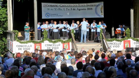 La Irmandade de Devotos de San Roque cantando en el certamen, en una imagen de archivo.