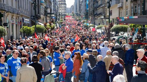 Dia del Trabajo. Manifestacin por el 1 de Mayo en Vigo