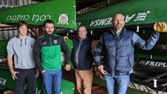 Directiva del Puebla: Iago Santos, Adri�n Gonz�lez, Antonio do Carmo y Juan Antonio Mill�n.