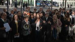 Abogados y procuradores catalanes en la convocatoria celebrad en Hospitalet, en Barcelona