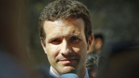 Pablo Casado, en una reciente visita a Santiago