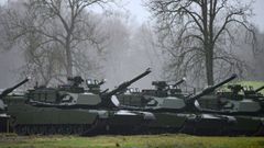 Unos tanques Abrams, en una imagen de archivo