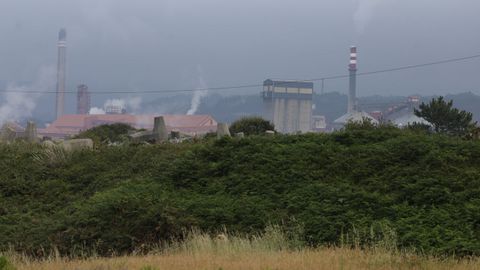 Vista de la f�brica de Alcoa desde Mor�s, Xove