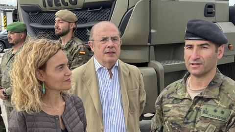 La presidenta del Congreso, Meritxel Batet, durante una visita el pasado julio a la base militar de Adazi (Letonia).