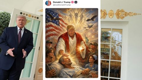 Pol�mica�imagen hecha con IA de Donald Trump como Jesucristo. Fue distribuida, y luego retirada, por �l mismo en las redes