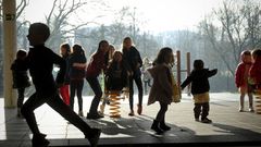 Alumnos en un centro escolar en Galicia