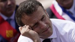 Macron, durante su visita a un colegio en Ganges.