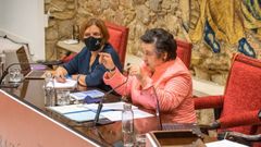 As profesoras Mar�a Xes�s Lama e Pilar Garc�a Negro, este martes na RAG.