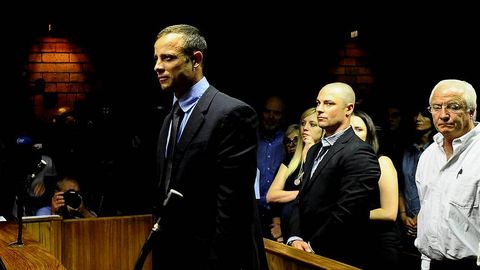 Pistorius, durante la sesin en el juzgado