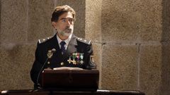 Celebraci&oacute;n dos &Aacute;ngeles Custodios da Polic&iacute;a Nacional 2025.Diego Amaya, jefe de la comisar&iacute;a de Ribeira, en su discurso con motivo del patr&oacute;n de la Polic&iacute;a Nacional el a&ntilde;o pasado