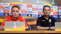 Trebel, capitn, y Jankovic, entrenador del Standard de Lieja