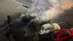 Estado en el que quedaron los coches afectados por el fuego