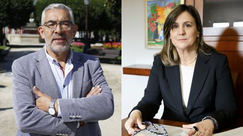El alcalde Miguel Fern�ndez y la concejala Mar�a Reigosa.