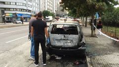 Arde un coche en la ronda de Outeiro
