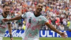 El belga Youri Tielemans celebra el 3-2 durante la Copa Mundial de la FIFA 2026