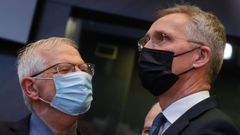 Josep Borrell y el secretario general de OTAN, Jens Stoltenberg, este jueves en B�lgica 