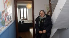 Irene Fern�ndez, en su casa de remo de Celeiro