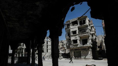 Bombardeo en Douma
