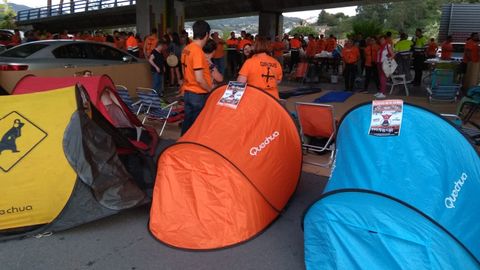 Acampada de los trabajadores de Vesuvius