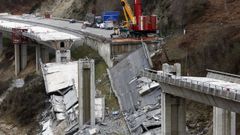 Imagen de los trabajos de demolición de los viaductos