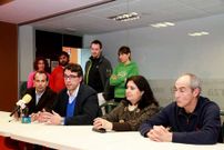 Pol�ticos y t�cnicos, ayer en la presentaci�n del servicio en el Arena.