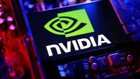 Imagen del logo de Nvidia en un ordenador. 