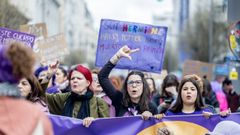 Manifestaci�n feminista del 8M en Madrid.