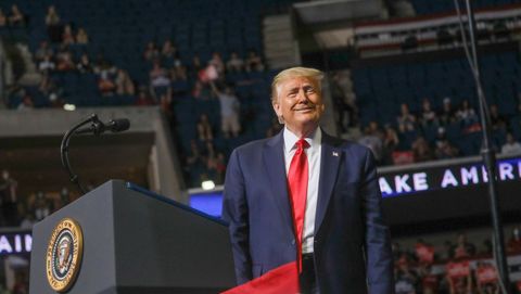 Trump, durante el mitin de Tulsa en junio