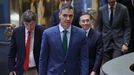 El presidente del Gobierno, Pedro S�nchez, a su llegada a la presentaci�n del Plan Nacional de Acci�n Cultural en el Exterior en el Instituto Cervantes el 29 de mayo