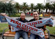 Xurxo Rodr�guez con seu pai, tam�n pe�ista do Celta.