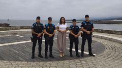 A mediados de julio, el Concello de Burela divulg� la foto de cuatro nuevos agentes en per�odo de pr�cticas (hasta el 26 de junio completaron su formaci�n en Agasp) con la alcaldesa
