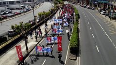 En A Coru�a los estudiantes fueron desde la plaza de la Palloza hasta la Delegaci�n del Gobierno.