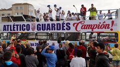 Celebraci�n de la victoria del Atl�tico Guard�s de balonmano