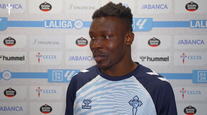 Joseph Aidoo, tras el Celta-Mallorca de este domingo en Bala�dos.