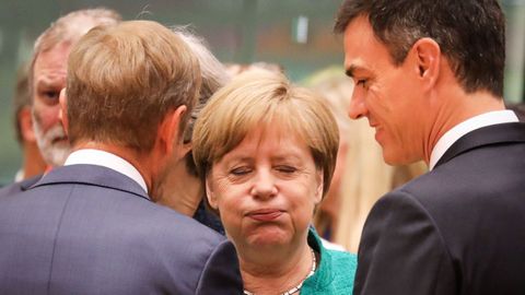 Angela Merkel y Pedro Snchez, en una imagen de junio del 2018