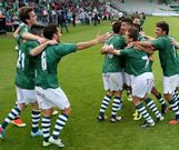 TRIUNFO ANTE EL LAUDIO. El t�tulo de Tercera en el 2013 llev� al Racing a la eliminatoria de campeones. El empate en Laudio dej� todo listo para A Malata, donde vali� el gol de Marcos �lvarez.