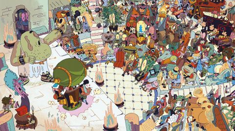 Ageless Athens (detalle), ilustracin para el libro Pablo and Jane and The Hot Air Contraption. Flying Eye Books, 2015